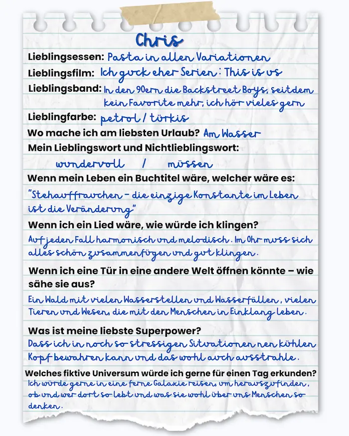 Facettenbuch unserer kreativen Seelen Chris