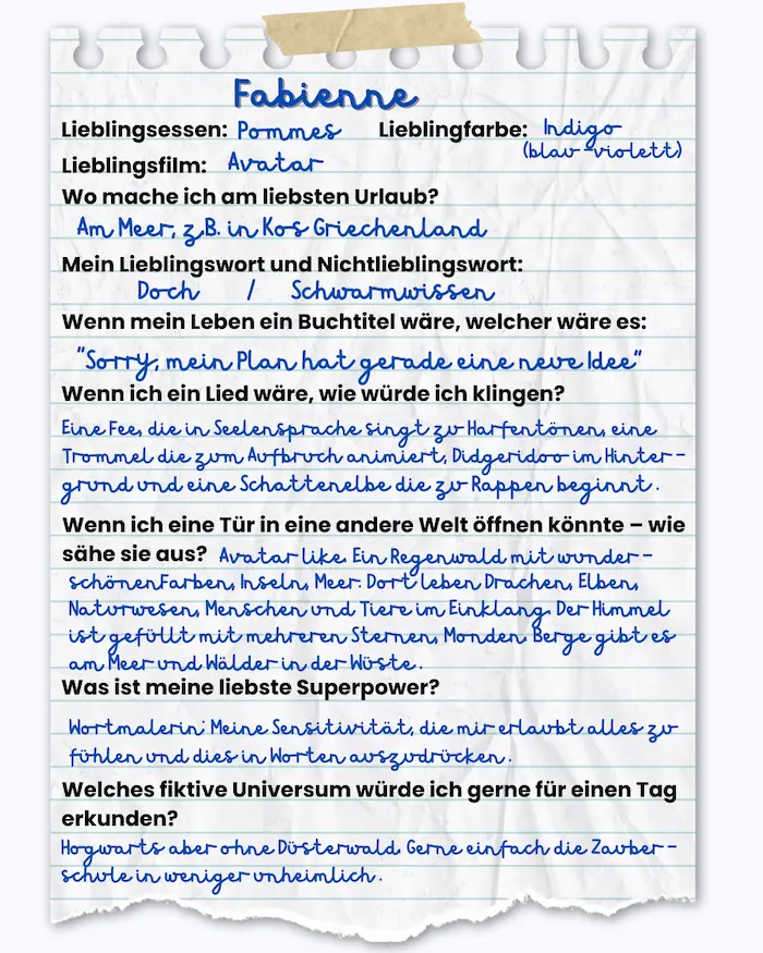 Facettenbuch unserer kreativen Seelen Fabienne
