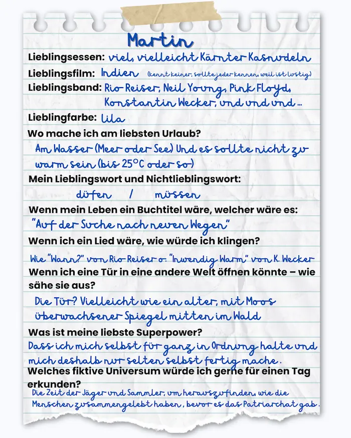Facettenbuch unserer kreativen Seelen Martin